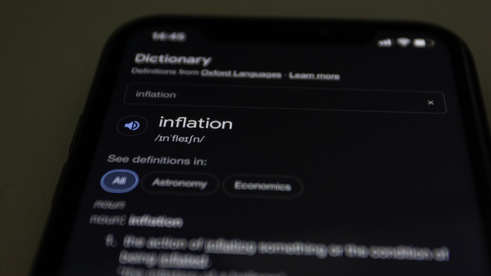 Interface de reconnaissance de texte en gros plan sur un écran de smartphone